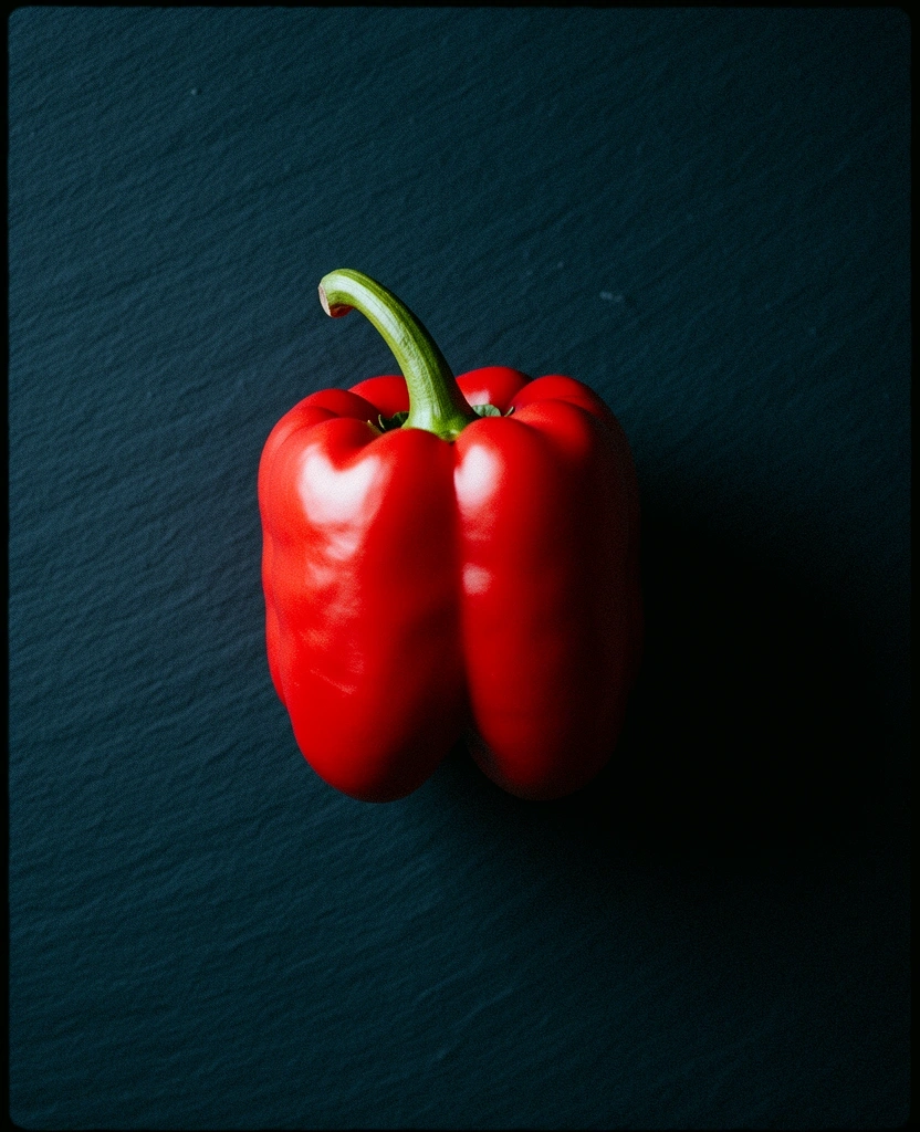 Fresh Spanish red pepper illustrating nutritional purity